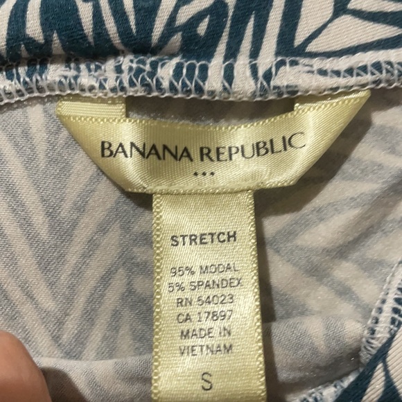 Banana Republic S teal/taupe wrap tie tank tropical jungle vibes print like
new - Picture 5 of 6